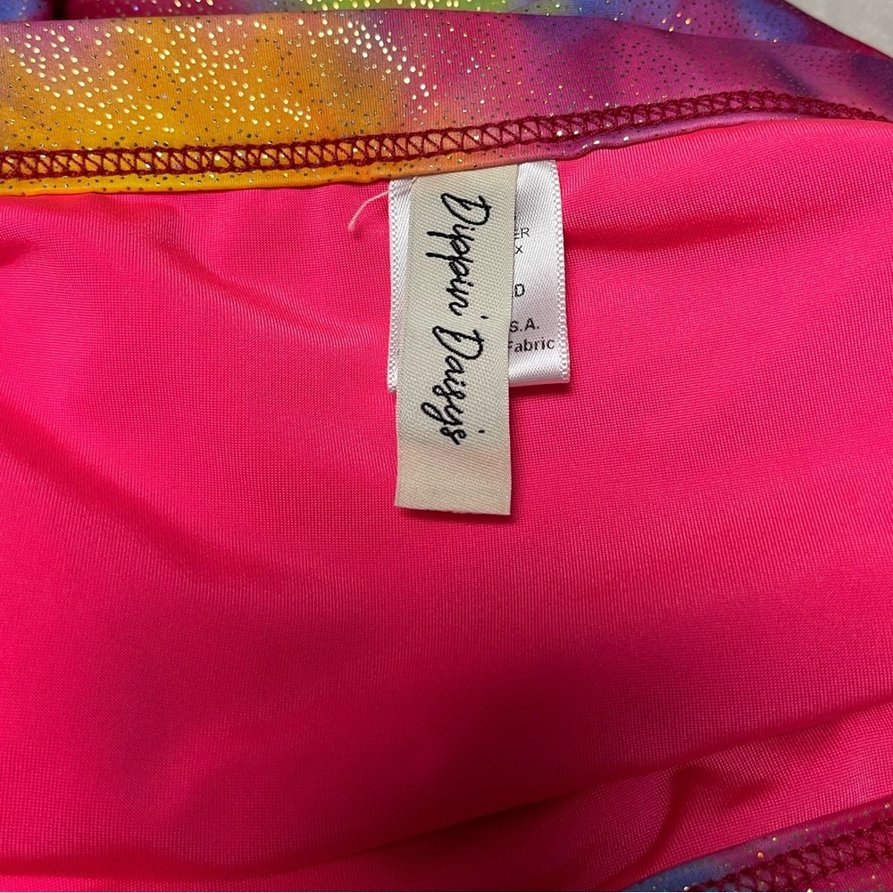 Dippin' Daisy's Pink and Yellow Tie-Dye Sparkle Bikini Bottoms. Size 1X - Picture 9 of 9